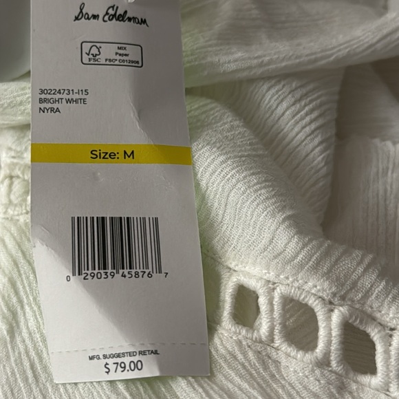 SAM EDELMAN LADIES SHORT SLEEVE NYRA FLORAL FLUTTER PEPLUM TOP SIZE MEDIUM NWT - Picture 5 of 5